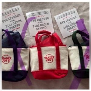 Trader Joe's Canvas Microtote Bag Set - Red
